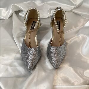 Silver Glitter Women's Shoes